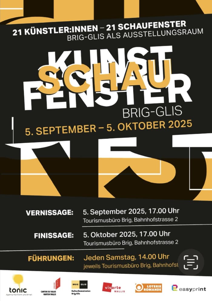 Plakat Kunst im Schaufenster Visarte Wallis