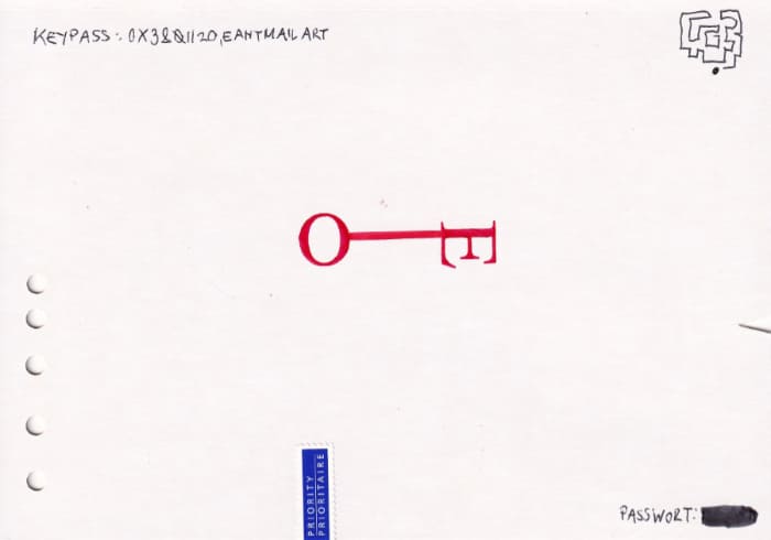 Postkarte Schlüssel Postkarte Mail Art Arte Postale