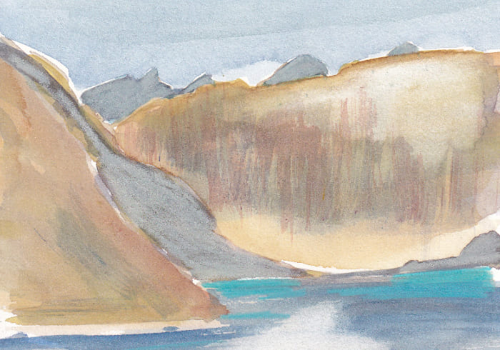 Aquarell Thunersee - Postkarte Mail Art Arte Postale