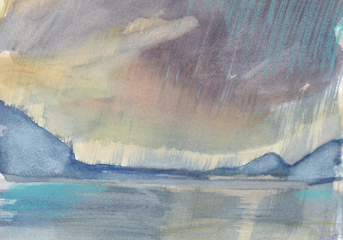 Aquarell Thunersee - Postkarte Mail Art Arte Postale